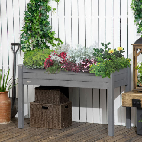 Jardinière sur Pieds Potager dim. 123L x 57l x 76H cm Inserts d'irrigation + Feutre de Drainage Bois Massif Sapin