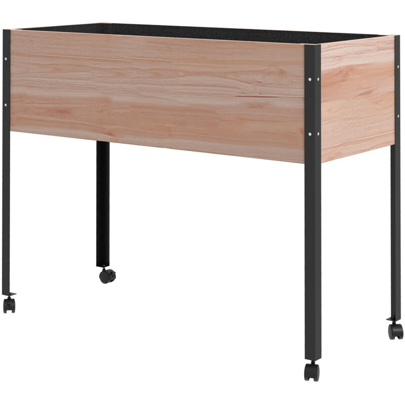 Jardinière sur pieds - potager sur roulettes - bois sapin pré-huilé