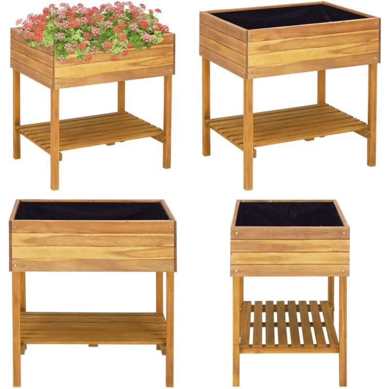 Vidaxl - Jardinière surélevée 78,5x58,5x78,5 cm Bois massif d'acacia - Jardinier - Jardinière - Pot De Fleurs - Décoration Extérieure - Bois Acacia