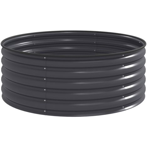 Jardinière Surélevée Acier 120x120x43cm - Potager Empilable pour Balcon, Terrasse - Bac à Plantes, Châssis Froid - Gris foncé