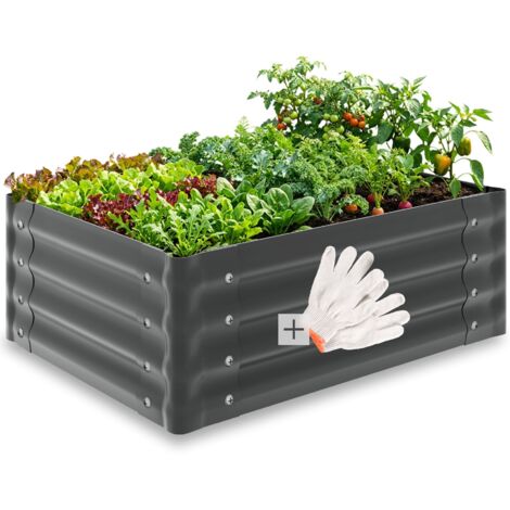 Jardinière surélevée acier galvanisé 80x60cm gris