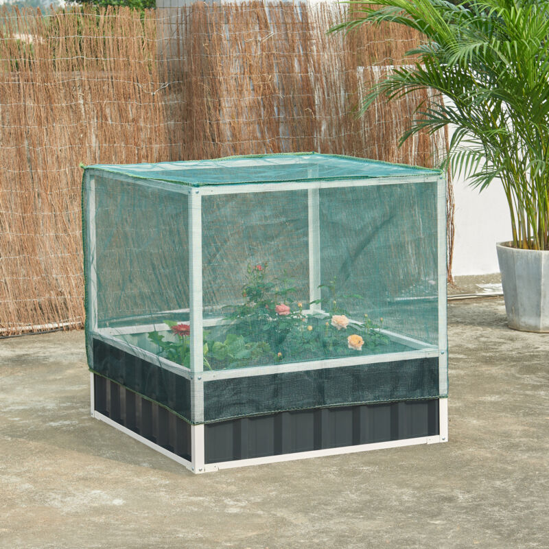 [en.casa] - Jardinière surélevée Alblasserdam 90 x 90 x 88 cm anthracite vert