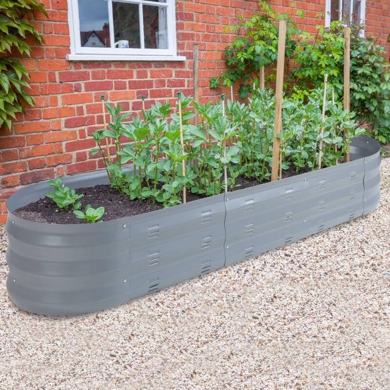 Jardinière surélevée Alfedena acier galvanisé 171 x 50 x 25 cm anthracite Casa.pro