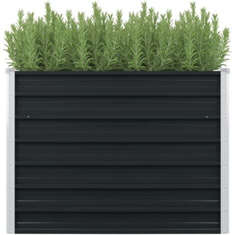 Jardinière surélevée Anthracite 100x100x77 cm Acier galvanisé vidaXL