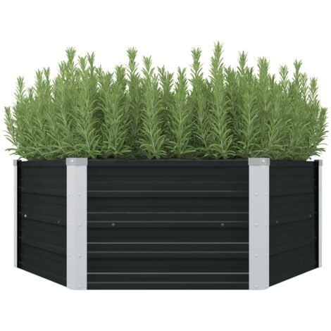Jardinière surélevée Anthracite 129x129x45 cm Acier galvanisé vidaXL