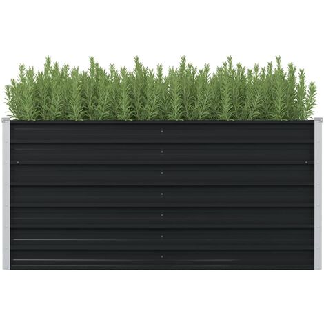 Jardinière surélevée Anthracite 160x80x77 cm Acier galvanisé