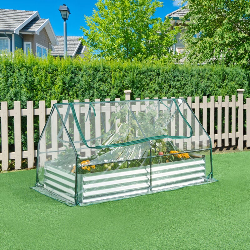 Jardinière surélevée avec film de serre Balsonaro 186 x 96 x 98 cm transparent [en.casa]