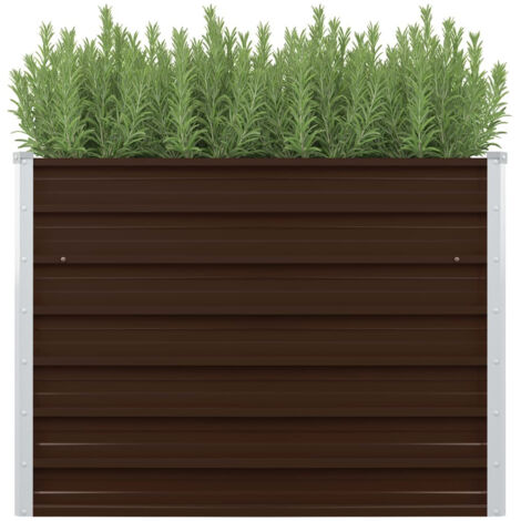 Jardinière surélevée Bac A Fleur  Marron 100x100x77 cm Acier galvanisé 63962