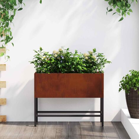 Jardinière surélevée-Bac de jardin surélevé-Lit surélevé de jardin Rouillé 60 x 26 x 45 cm Acier patiné