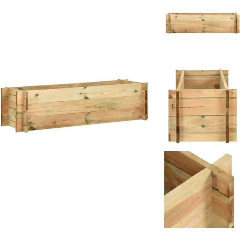 Jardinière surélevée de légumes Bois de pin imprégné 120 cm - Jardinierre En Bois - Jardinière Surélevée - Pots De Fleurs Exterieur - Pot De Fleurs