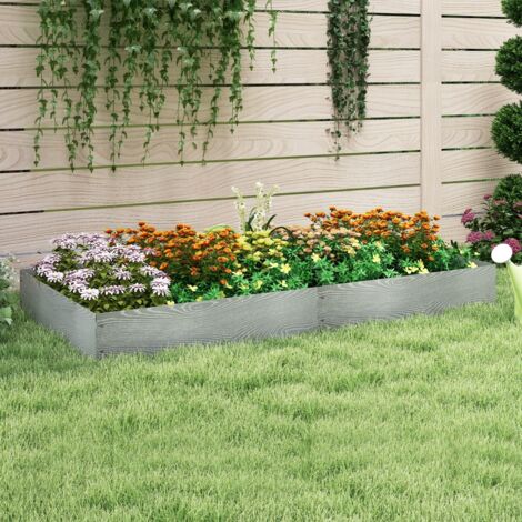 Jardinière Surélevée en Métal Galvanisé 6 Pièces de 600cm Protection Flexible Des Arbres Bandes de 110cm de Profondeur 20cm Argent