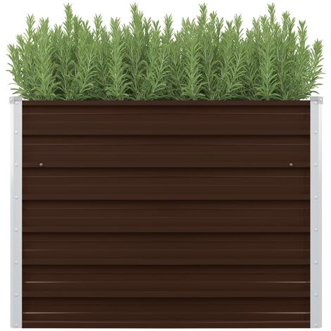 Jardinière surélevée Marron 100x100x77 cm Acier galvanisé