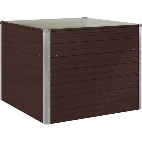 Jardinière surélevée Marron 100x100x77 cm Acier galvanisé