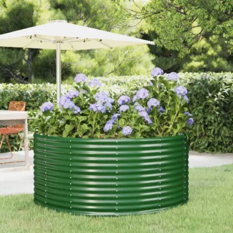 Jardinière surélevée-Pot de fleur-Bac à fleurs Vert 140 x 140 x 68 cm Acier galvanisé