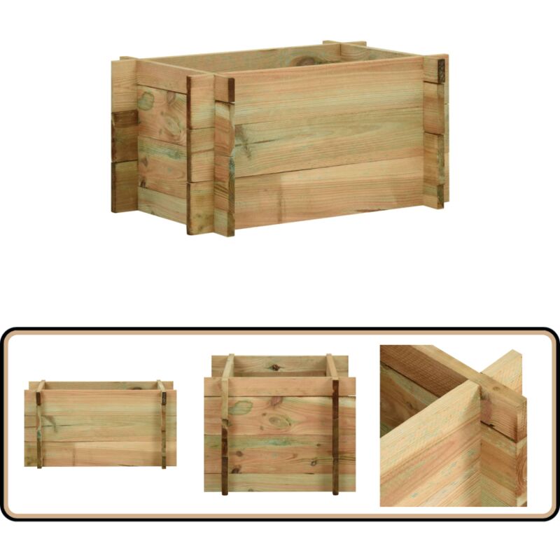 Jardinière surélevée pour légumes Bois de pin imprégné 40 cm - Jardinierre En Bois - Jardinière Surélevée - Pots De Fleurs Exterieur - Pot De Fleurs