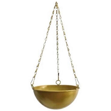 Jardinière suspendue décorative d'intérieur, dorée, petite --