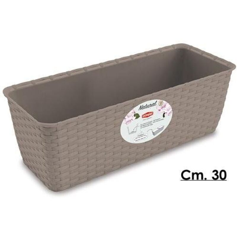 STEFANPLAST HOMEA Jardini&egrave;re tress&eacute;e en r&eacute;sine 30cm - Taupe