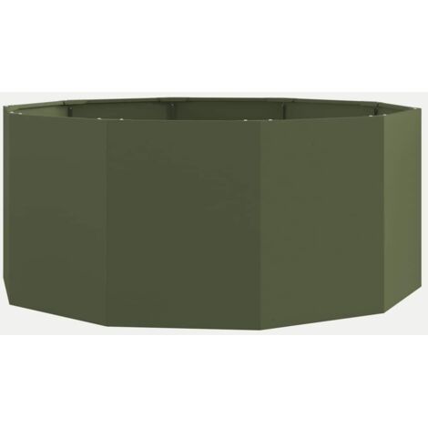 Jardinière Vert olive 120 x 120 x 50 cm Acier CFW213451