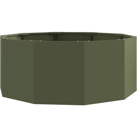 Jardinière Vert olive 90 x 90 x 35 cm Acier CFW852155