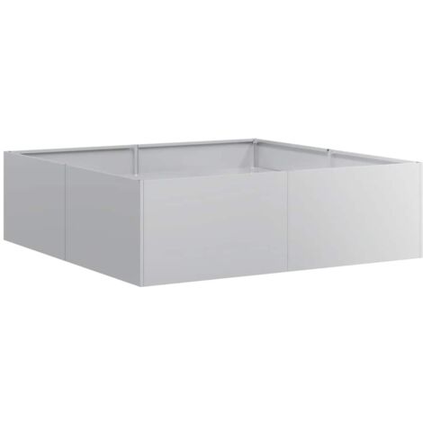 Jardinière，Bac à fleurs，Pot de fleurs 100x100x30 cm acier galvanisé CFW12537
