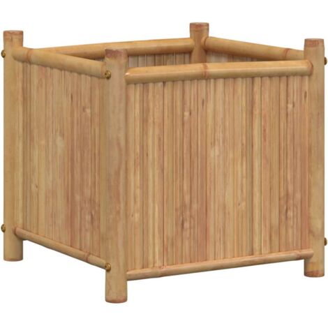 Jardinière，Bac à fleurs，Pot de fleurs 40x40x40 cm bambou CFW69976