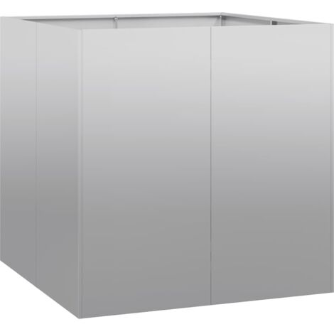 Jardinière，Bac à fleurs，Pot de fleurs 80x80x80 cm acier galvanisé CFW72789