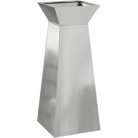 Jardinière，Bac à fleurs，Pot de fleurs à pilier Argent 40 x 40 x 100 cm Acier CFW78243