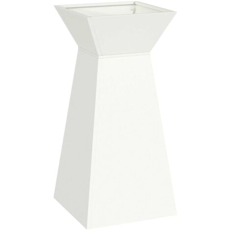 Jardinière，Bac à fleurs，Pot de fleurs à pilier Blanc 35 x 35 x 73 cm Acier CFW98554