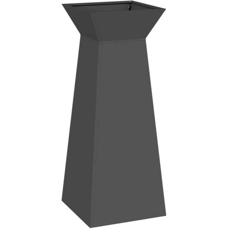 Jardinière，Bac à fleurs，Pot de fleurs à pilier Noir 40 x 40 x 100 cm Acier CFW71878