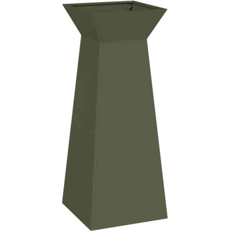 Jardinière，Bac à fleurs，Pot de fleurs à pilier Olive 40 x 40 x 100 cm Acier CFW79365