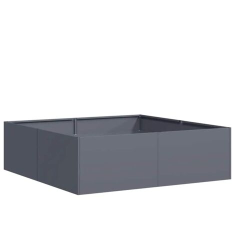 Jardinière，Bac à fleurs，Pot de fleurs anthracite 100x100x30 cm acier CFW22052