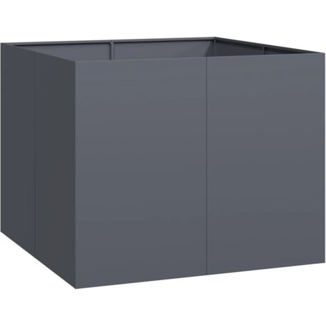 Jardinière，Bac à fleurs，Pot de fleurs anthracite 100x100x80 cm acier CFW70950