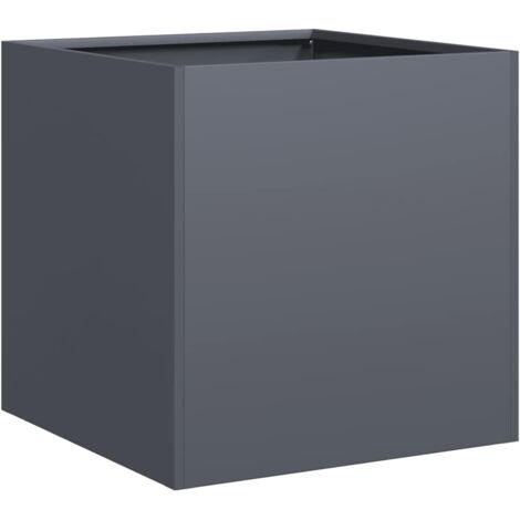 Jardinière，Bac à fleurs，Pot de fleurs anthracite 40x40x40 cm acier laminé à froid CFW62259