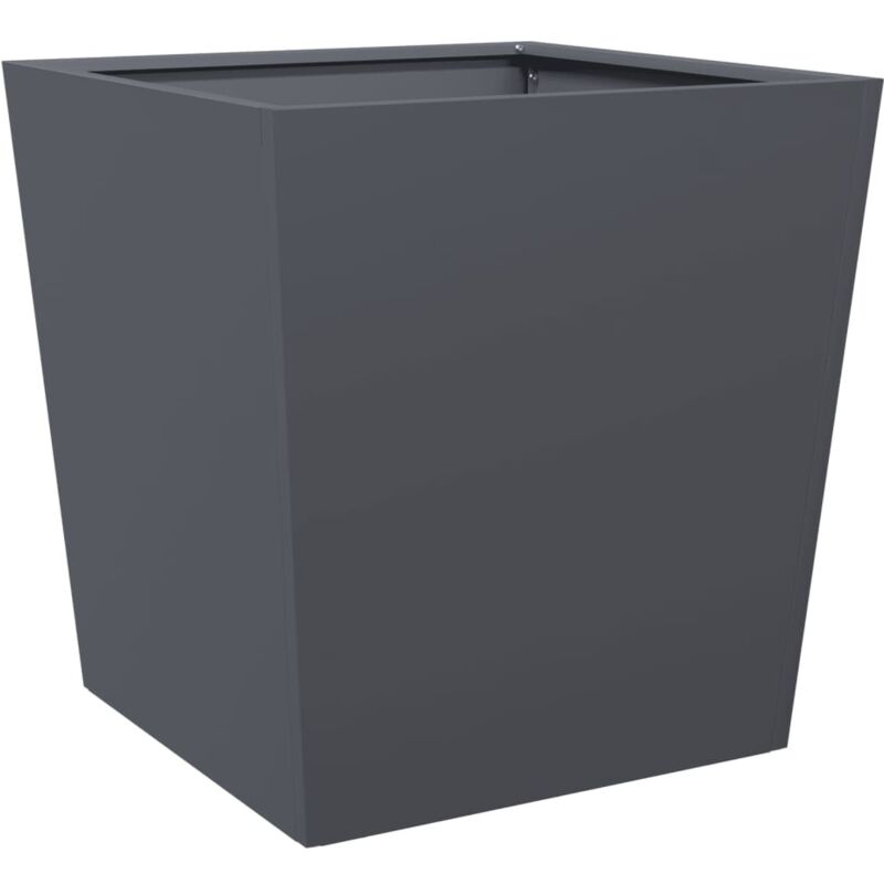 Jardinière，Bac à fleurs，Pot de fleurs anthracite 50x50x50 cm acier CFW62626