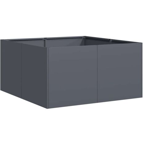 Jardinière，Bac à fleurs，Pot de fleurs anthracite 80x80x40 cm acier laminé à froid CFW62901