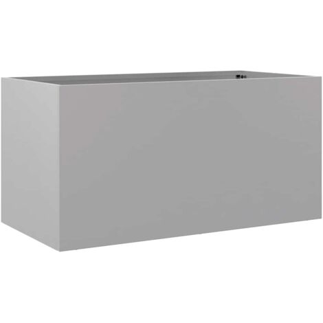 Jardinière，Bac à fleurs，Pot de fleurs argenté 62x30x29 cm acier galvanisé CFW91574