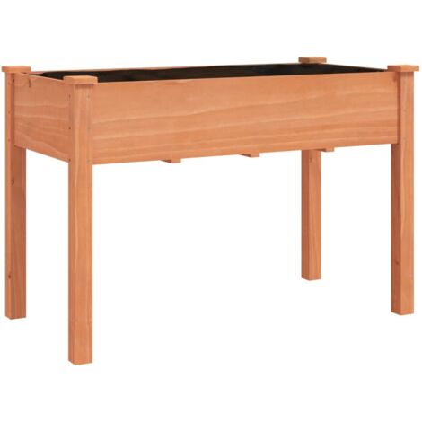 Jardinière，Bac à fleurs，Pot de fleurs avec doublure marron 118x59x76 cm bois massif sapin CFW43999