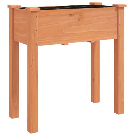 Jardinière，Bac à fleurs，Pot de fleurs avec doublure marron 71x37x76cm bois massif de sapin CFW28609