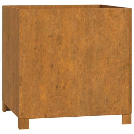 Jardinière，Bac à fleurs，Pot de fleurs avec pieds Rouillé 49x47x50 cm Acier corten CFW19166