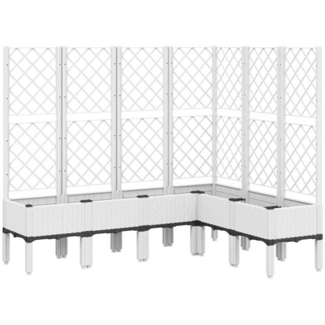 Jardinière，Bac à fleurs，Pot de fleurs avec treillis blanc 160x120x142 cm PP CFW46416
