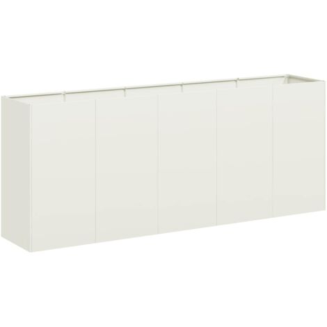 Jardinière，Bac à fleurs，Pot de fleurs blanc 200x40x80 cm acier laminé à froid CFW32997