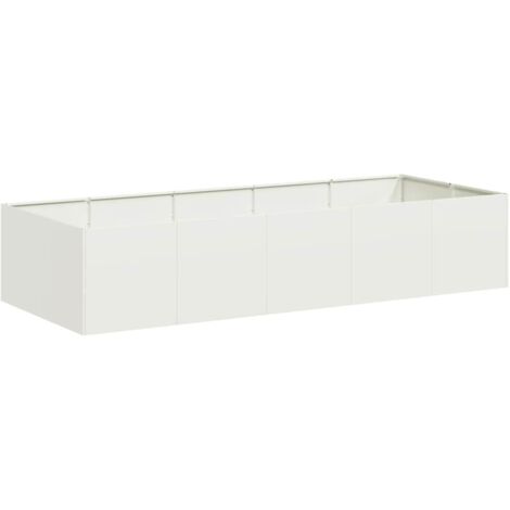 Jardinière，Bac à fleurs，Pot de fleurs blanc 200x80x40 cm acier CFW58401