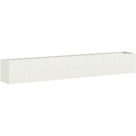 Jardinière，Bac à fleurs，Pot de fleurs blanc 280x40x40 cm acier laminé à froid CFW62121