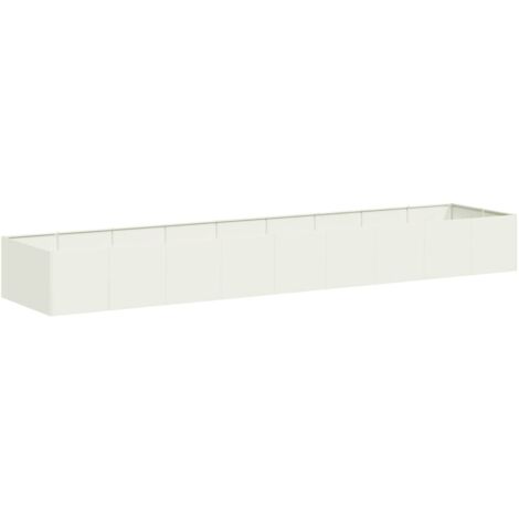 Jardinière，Bac à fleurs，Pot de fleurs blanc 360x80x40 cm acier CFW53140