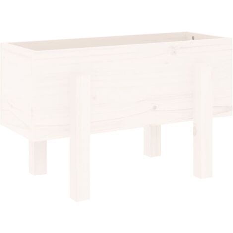 Jardinière，Bac à fleurs，Pot de fleurs blanc 62x30x38 cm bois massif de pin CFW59828