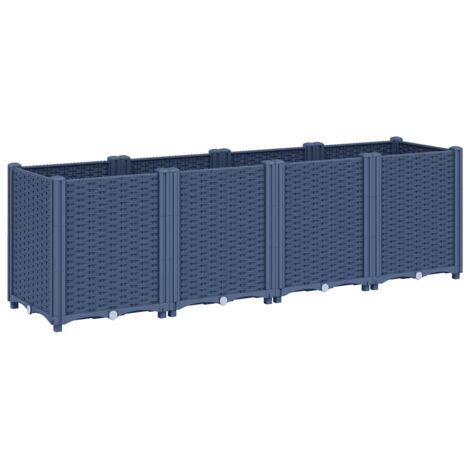 Jardinière，Bac à fleurs，Pot de fleurs bleu gris 160x40x53 cm PP CFW42715