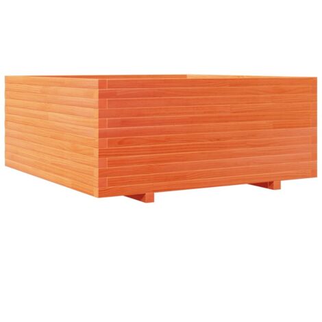Jardinière，Bac à fleurs，Pot de fleurs cire marron 110x110x49,5 cm bois de pin massif CFW52880