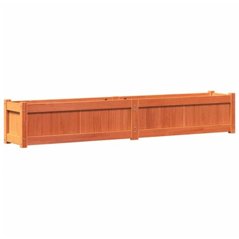 Jardinière，Bac à fleurs，Pot de fleurs cire marron 180x31x31 cm bois de pin massif CFW19567