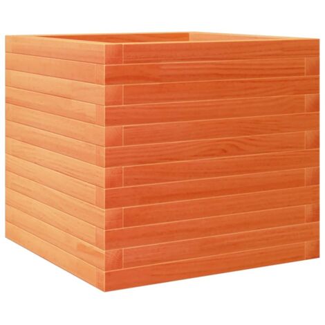 Jardinière，Bac à fleurs，Pot de fleurs cire marron 50x50x45,5 cm bois de pin massif CFW66108