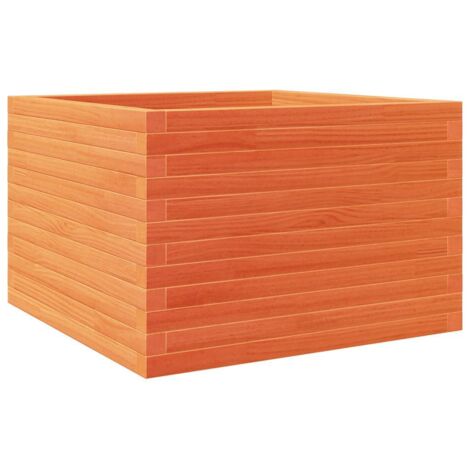Jardinière，Bac à fleurs，Pot de fleurs cire marron 70x70x46 cm bois de pin massif CFW11980